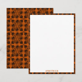 Terracotta Black Alcient Griechisch Meander Muster Mitteilungskarte