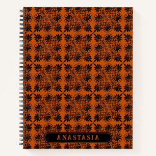 Terracotta Black Alcient Griechisch Meander Muster Notizbuch