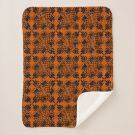 Terracotta Black Alcient Griechisch Meander Muster Sherpadecke