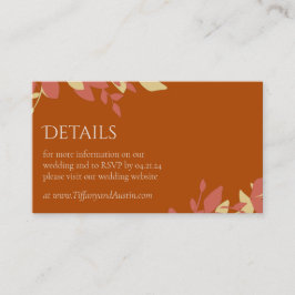 Terracotta-Blätter Moderne Hochzeitskarte Begleitkarte