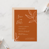 Terracotta-Blätter Save the Date Virtual Wedding