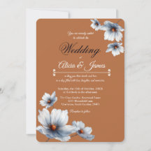 Terracotta Blaue Flora Anemone Herbsthochzeit