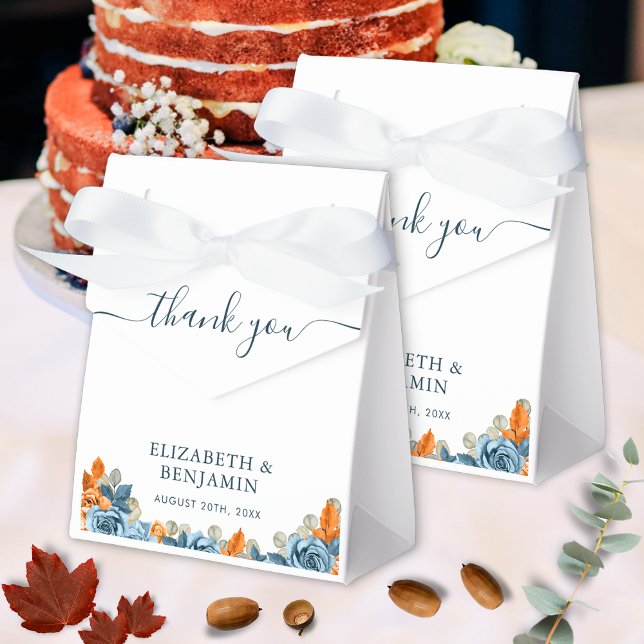 Terracotta Blue Rust Eucalyptus Monogram Vielen Da Geschenkschachtel (Von Creator hochgeladen)