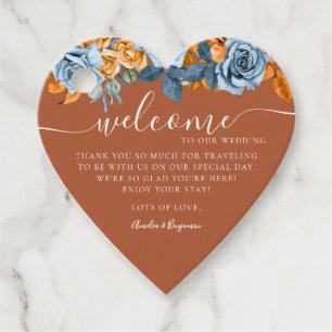 Terracotta Blue Rust Eukalyptus Begrüßung Geschenkanhänger