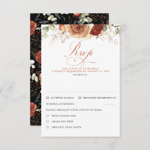 Terracotta Blume Black Wedding RSVP