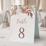 Terracotta Blume Boho Hochzeit im Herbst Tischnumm Tischaufsteller<br><div class="desc">Moderne böhmische Hochzeitsschilder mit Aquarellfarben-Blume und Herbstlauben in Erdtönen wie Rostbraun,  Bronzeorange und Terrakotta. Perfekte Wahl für Herbsthochzeiten.</div>