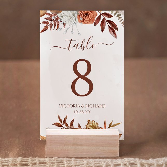 Terracotta Blume Boho Hochzeit im Herbst Tischnumm Tischnummer (Von Creator hochgeladen)