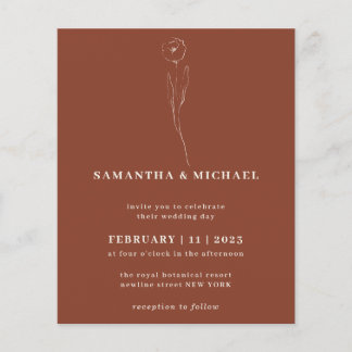 Terracotta Blume Botanisches Hochzeitbudget Flyer