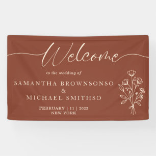 Terracotta Blume Bouquet Boho Botanicals Willkomme Banner