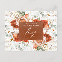 Terracotta-Blume Hochzeit RSVP Postkarte