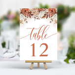 Terracotta Blume Pampas Grass Wedding Tischnummer<br><div class="desc">Terracotta Blume Pampas Grass Wedding Tischnummer</div>
