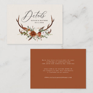 Terracotta Blumen Elegante Hochzeit Begleitkarte