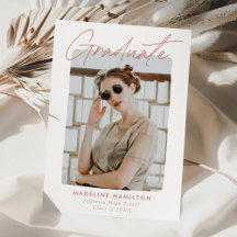 Terracotta Blush Signature Script Foto Abschluss