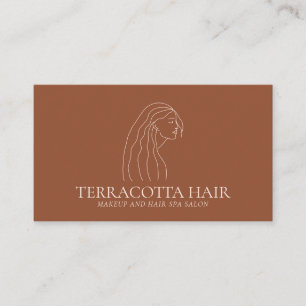 Terracotta Blush Woman Femininer Friseursalon Visitenkarte
