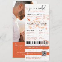 Terracotta Boarding Pass Hochzeit in Urlaubsort
