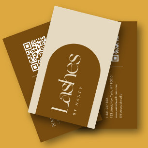 Terracotta-Bogen-Wimpernstylist-QR-Code Visitenkarte