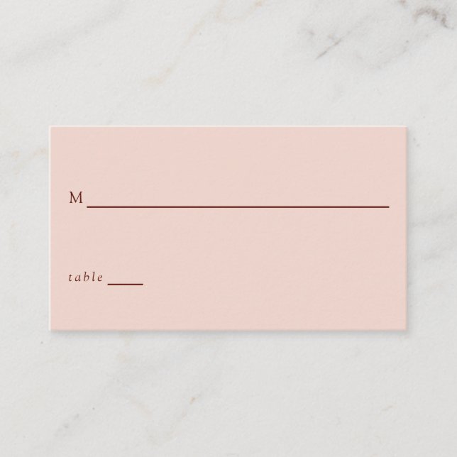 Terracotta Bohemisch Hochzeit Traditionelle Modern Platzkarte (Vorderseite)