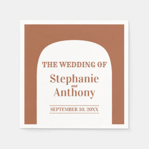 Terracotta Bohemisch Retro Arch Wedding Serviette