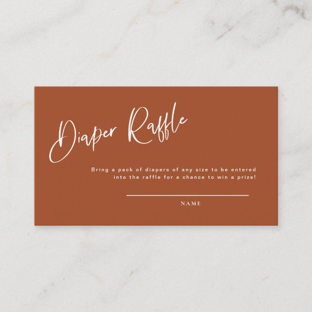 Terracotta Bohemische Babydusche Windelwaschkarte Begleitkarte (Vorderseite)