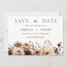 Terracotta Bohemische Blumenzehen Save The Date