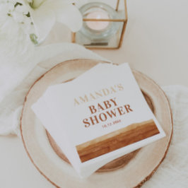 Terracotta Boho Abstrakt Babydusche Serviette