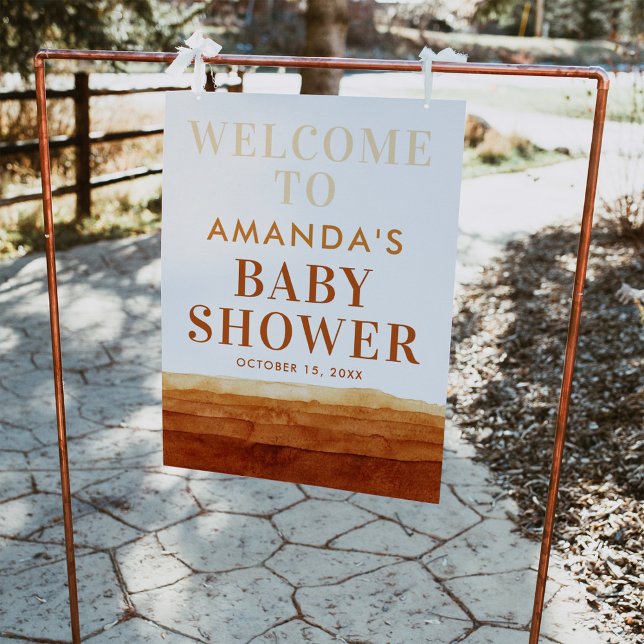 Terracotta Boho Abstrakte Wüste Begrüßungszeichen Poster (Von Creator hochgeladen)