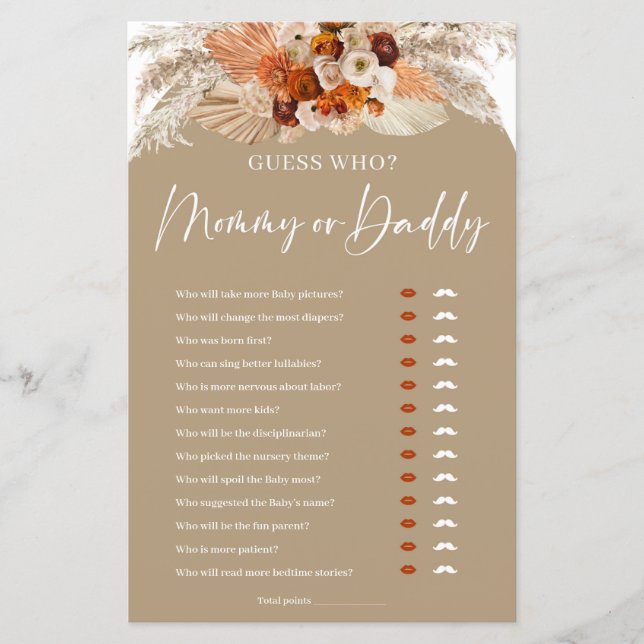 Terracotta Boho arch Guess, Mama- oder Papa-Spiel (Vorderseite)