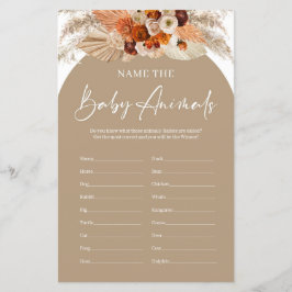 Terracotta boho arch name baby animal game