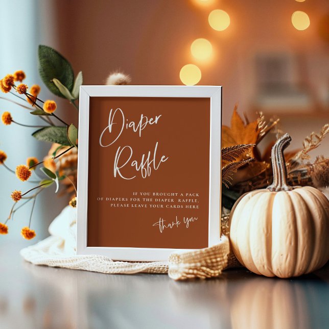 Terracotta Boho Babydusche Windelwaschmaschine Win Poster (Von Creator hochgeladen)