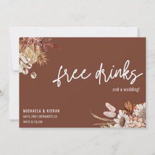 Terracotta Boho BlumenWedding rettet das Datum Save The Date