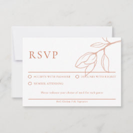 Terracotta Boho blumenWedding RSVP Karte