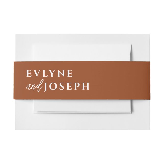 Terracotta Boho Burnt Orange Bold Einzigartige Hoc Einladungsbanderole (Vorderseite Beispiel)