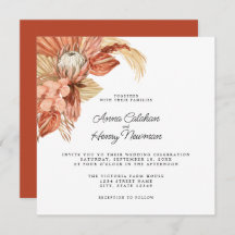 Terracotta Boho Dried Floral Pampas Wedding