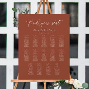 Terracotta Boho Elegant 14 Tabelle Seating Chart Poster