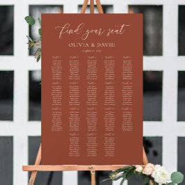 Terracotta Boho Elegant 18 Tische Seating Chart Poster