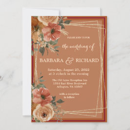 Terracotta Boho Fall Floral Einladung