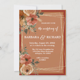 Terracotta Boho Fall Floral Einladung