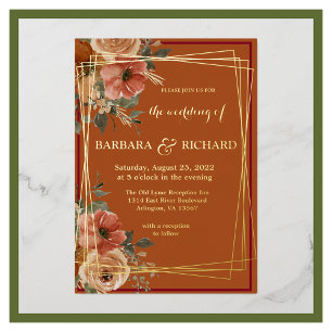 Terracotta Boho Fall Floral Folieneinladung