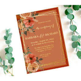 Terracotta Boho Fall Floral Folieneinladung