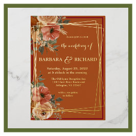 Terracotta Boho Fall Floral Folieneinladung