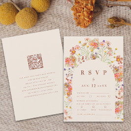 Terracotta Boho Fall Floral RSVP Karte