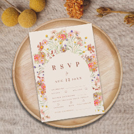 Terracotta Boho Fall Floral RSVP Karte