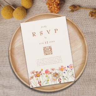 Terracotta Boho Fall Floral RSVP Karte