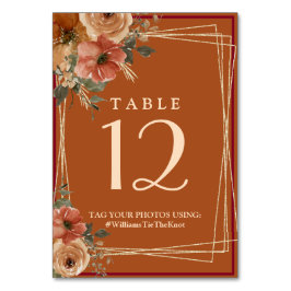Terracotta Boho Fall Floral Tischnummer