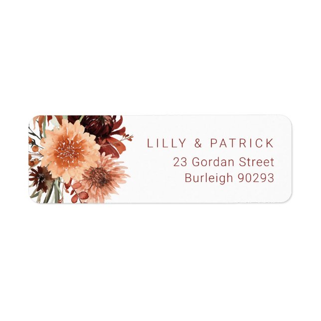 Terracotta Boho Fall Summer Return Address Wedding (Vorne)