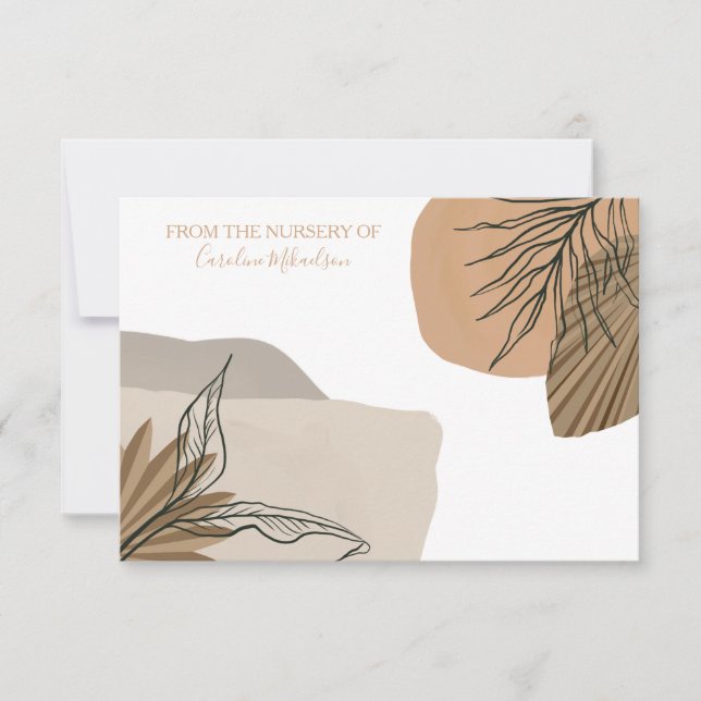 Terracotta Boho Floral Pampas Dankeskarte (Vorderseite)