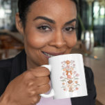 Terracotta Boho Floral Ribbon Kaffeetasse<br><div class="desc">Boho und rustikale Tasse mit handgezeichneter Darstellung von Bögen und Blume in Terrakotta und Rosa rot.</div>