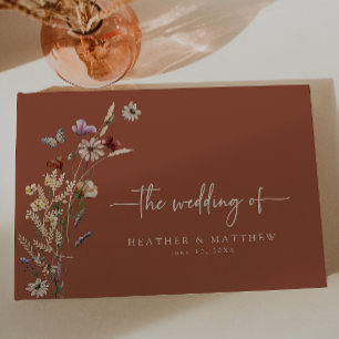 Terracotta Boho Floral Wedding Gästebuch