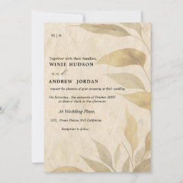 Terracotta Boho Herbstlaub Einladung