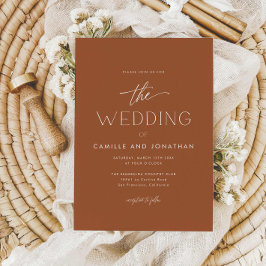 Terracotta Boho Minimal Foto Hochzeit Einladung